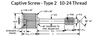 #10-32 x 9/16" Captive Panel Screws, Type 2, Steel, Clear Zinc, (25/Pkg.)