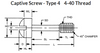 #4-40 x 1/4" Captive Panel Screws, Type 4, Steel, Clear Zinc, (100/Pkg.)