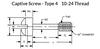 #10-24 x 3/4" Captive Panel Screws, Type 4, Stainless Steel, Passivated, (25/Pkg.)