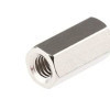 3/16" OD x 1-1/8" L x #4-40 Thread Brass Female/Female Hex Standoff, Nickel (50/Pkg.)