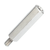 1/4" OD x 1-11/16" L x #6-32" Thread Aluminum Male/Female Hex Standoff, Plain (50/Pkg.)