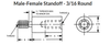 3/16" OD x 5/8" L x #4-40" Thread Stainless Steel Male/Female Round Standoffs, Passivated (100/Pkg.)