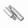8 mm OD x 8 mm L x M4-0.70 Thread Steel Male/Female Hex Standoffs, Clear Zinc (50/Pkg.)