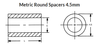 4.5 mm OD x 2 mm L x M2.5 Hole Aluminum Round Spacer, Alodine (50/Pkg.)
