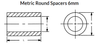 6 mm OD x 9 mm L x M3 Hole Aluminum Round Spacer, Plain (100/Pkg.)