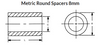 8 mm OD x 2 mm L x  4.3 mm Hole Aluminum Round Spacer, Plain (100/Pkg.)