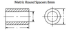 8 mm OD x 6 mm L x  M4 Hole Aluminum Round Spacer, Plain (50/Pkg.)