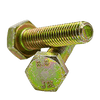 M6-1.00x70 mm Partially Threaded DIN 931 / ISO 4014 Hex Cap Screws 8.8 Yellow Zinc CR+6 (1000/Bulk Pkg.)