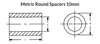10 mm OD x 10 mm L x  4.3 mm Hole Aluminum Round Spacer, Plain (50/Pkg.)