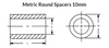 10 mm OD x 13 mm L x  4.3 mm Hole Aluminum Round Spacer, Plain (100/Pkg.)