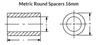 16 mm OD x 35 mm L x  10.5 mm Hole Aluminum Round Spacer, Plain (25/Pkg.)