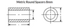 8 mm OD x 7 mm L x  4.3 mm Hole Brass Round Spacer, Nickel (25/Pkg.)