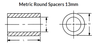 13 mm OD x 11 mm L x  8.4 mm Hole Nylon Round Spacer (25/Pkg.)