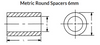 6 mm OD x 2 mm L x 4.3 mm Hole Stainless Steel Round Spacer, Passivated (100/Pkg.)