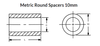 10 mm OD x  4 mm L x 5.3 mm Hole Stainless Steel Round Spacer, Passivated (50/Pkg.)