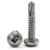 #6-20 x 1/2" (FT) Pan Head Square Drive, #2 Point BSD Self Drilling Screws Hardened Stainless Steel 410 (10000/Bulk Pkg.)