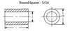 5/16" OD x 9/16" L x .192" Hole Aluminum Round Spacers, Plain (125/Pkg.)