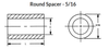 5/16" OD x 11/16" L x #10 Hole Aluminum Round Spacers, Plain (100/Pkg.)