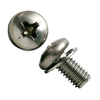 #6-32 x 7/16" (FT) 18-8 Stainless Steel Pan Head Phillips Machine Screws with 410 SS Internal Tooth Washer, SEMS (1000/Pkg.)