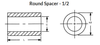 1/2" OD x 3/8" L x #6 Hole Aluminum Round Spacers, Plain (100/Pkg.)