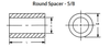 5/8" OD x 1" L x 5/16" Hole Aluminum Round Spacers, Plain (50/Pkg.)