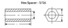 5/16" HEX x 1/4" L x .192" Hole Aluminum Hex Spacers, Plain (100/Pkg.)