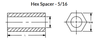5/16" HEX x 5/16" L x .192" Hole Aluminum Hex Spacers, Plain (100/Pkg.)