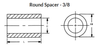 3/8" OD x 1-9/16" L x .166" Hole Aluminum Round Spacers, Gold Iridite (25/Pkg.)