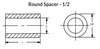 1/2" OD x 1/4" L x .192" Hole Aluminum Round Spacers, Gold Iridite (50/Pkg.)