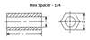 1/4" OD x 7/16" L x .140" Hole Aluminum Round Spacers, Clear Iridite (100/Pkg.)
