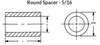 5/16" OD x 7/16" L x #4 Hole Aluminum Round Spacers, Clear Iridite (100/Pkg.)