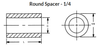 1/4" OD x 3/8" L x .140" Hole Aluminum Round Spacers, Clear Anodize (50/Pkg.)