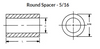 5/16" OD x 1/2" L x #8 Hole Aluminum Round Spacers, Black Anodize (50/Pkg.)