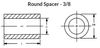 3/8" OD x 3/4" L x #12 Hole Aluminum Round Spacers, Black Anodize (50/Pkg.)