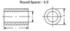 1/2" OD x 3/16" L x .252" Hole Aluminum Round Spacers, Black Anodize (50/Pkg.)