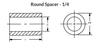 1/4" OD x 1-1/4" L x .115" Hole Aluminum Round Spacers, Alodine (50/Pkg.)