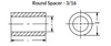 3/16" OD x 1/8" L x .115" Hole Brass Round Spacers, Plain (125/Pkg.)