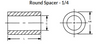 1/4" OD x 1/8" L x #6 Hole Brass Round Spacers, Plain (100/Pkg.)