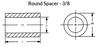 3/8" OD x 3/16" L x .192" Hole Brass Round Spacers, Plain (100/Pkg.)