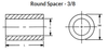 3/8" OD x 3/8" L x #8 Hole Brass Round Spacers, Plain (100/Pkg.)