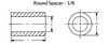 1/8" OD x 1/4" L x #2 Hole Brass Round Spacers, Clear Zinc (100/Pkg.)