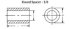 1/8" OD x 3/8" L x .090" Hole Brass Round Spacers, Clear Zinc (100/Pkg.)