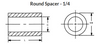 1/4" OD x 3/16" L x .090" Hole Brass Round Spacers, Clear Zinc (100/Pkg.)