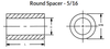 5/16" OD x 1/4" L x #6 Hole Brass Round Spacers, Clear Zinc (100/Pkg.)