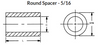 5/16" OD x 7/16" L x .192" Hole Brass Round Spacers, Clear Zinc (50/Pkg.)