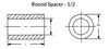1/2" OD x 1/8" L x #6 Hole Brass Round Spacers, Clear Zinc (50/Pkg.)