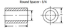 1/4" OD x 1" L x #6 Hole Brass Round Spacers, Nickel (50/Pkg.)