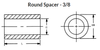 3/8" OD x 5/8" L x #8 Hole Brass Round Spacers, Yellow Zinc (50/Pkg.)