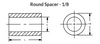 1/8" OD x 1/8" L x .064" Hole Nylon Round Spacers (100/Pkg.)