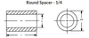 1/4" OD x 1-1/4" L x .140" Hole Nylon Round Spacers (50/Pkg.)